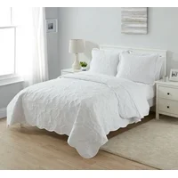 Simply Shabby Chic White Rose 3-Piece Quilt Set, Full/Queen