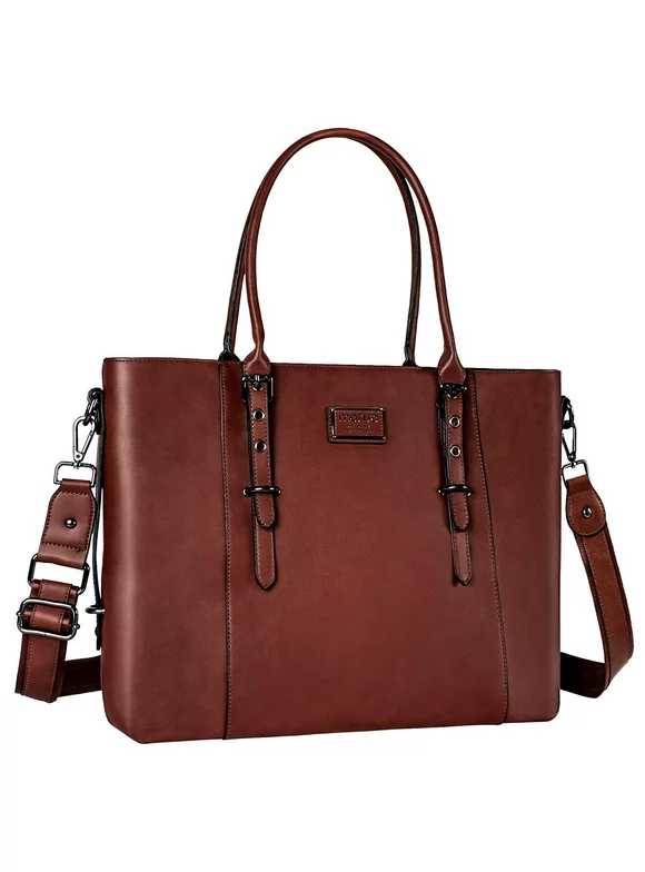 Mosiso Women's Briefcase PU Leather 15.6 inch Laptop Tote Bag Shoulder Handbag fits 13 15 inch Macbook