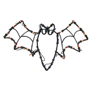 Northlight 15" Bat Halloween Window Silhouette Decoration - Orange/Blue