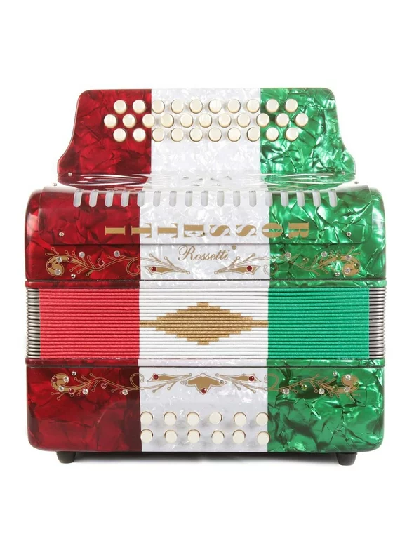 Rossetti 31 Button Accordion 12 Bass FBE Mexican Flag