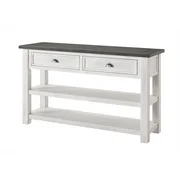 Martin Svensson Home Monterey Solid Wood Sofa Console Table, White and Grey