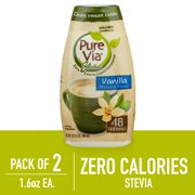 (2 Pack) Pure Via Stevia Sweetener Vanilla Simple Squeeze Coffee Sweetener Zero Calorie Sweetener, 1.62 fl oz