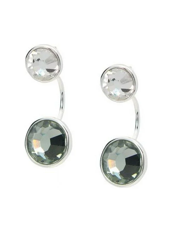 Top & Bottom Austrian Crystal Earrings in 925 Sterling Silver