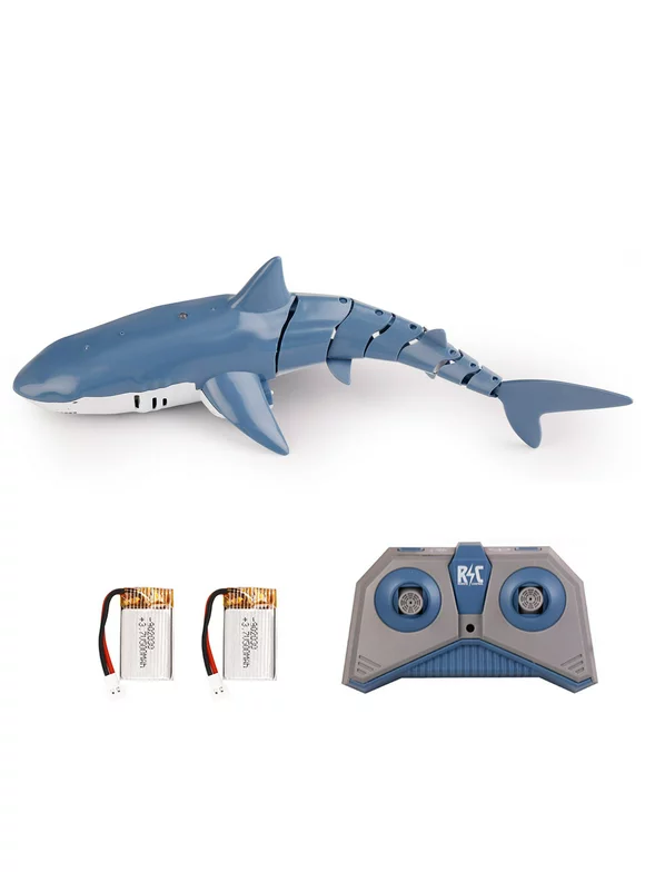 Remote Control Shark Toy, 2.4GHz RC Shark Boat for Swimming Pool Bathroom Spray Water with LED Lights for Boys and Girls