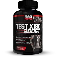 Test X180 Boost Testosterone Booster Supplement for Men with Fenugreek, D-Aspartic Acid (DAA), Tribulus, and Black Maca to Boost Total Testosterone, Energy, and Vitality, Force Factor, 120 Tablets