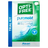 OPTI-FREE Alcon PureMoist All Day Comfort Multi-Purpose Disinfecting Solution Trial Kit, 2 Fl oz