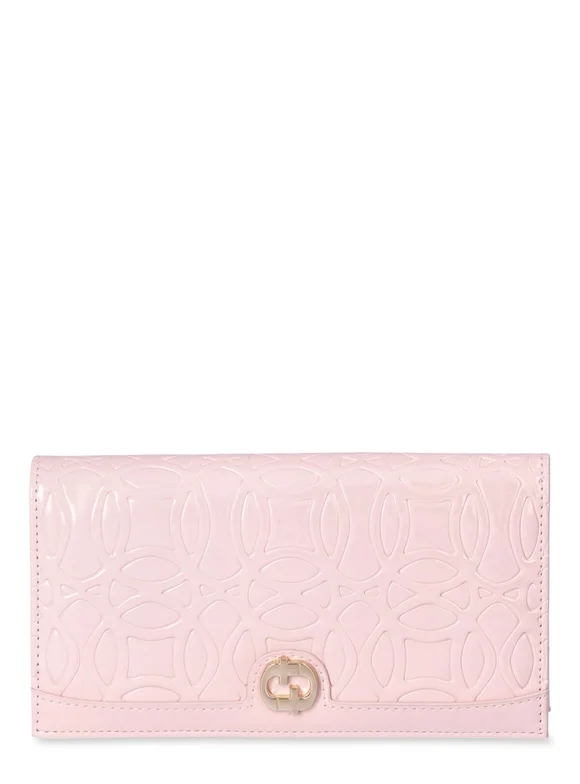 Time and Tru Women's Cora Double Gusset Bifold Wallet, Pink Blush