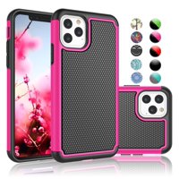 iPhone 11 Pro 5.8" Cases Cover, Phone Cases Cover for 2019 iPhone 11 Pro 5.8", Njjex Shock Absorbing Dual Layer Silicone & Plastic Bumper Rugged Grip Hard Protective Case Cover -Hot Pink