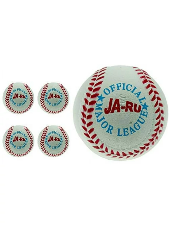 JA-RU Rubber Baseball 2.5" Pinky balls (Pack of 4) Bouncy ball Stuffers, Soft ball  + 1 Collectable Sticker | W-987-4