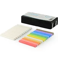 Kedudes Dustless Chalk Bundle, 12 CT White Chalk. 12 CT Colored Chalk + Premium Chalkboard Eraser