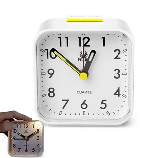 TSV Old-Fashioned Alarm Clock, Mini Battery Operated Analog Alarm Clock, SquareTravel Portable Alarm Clock,  Compact & Lightweight Bedside Clock with Snooze Timed for Children, Elderly, Travelers