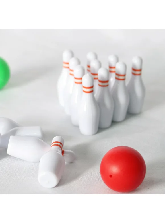 Cheers.US 1 Set Mini Bowling Toy Scene Simulation Bowling Games Set Toddler Bowling Model Toy DIY Accessories