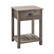 Farmhouse Single Drawer Open Shelf End Table by Manor Park - Multiple Finishes