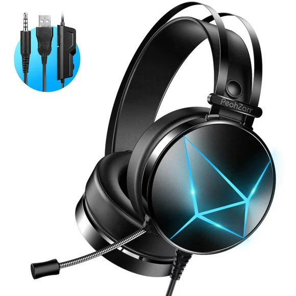 Gaming Headset, Over Ear Gaming Headphones with Crystal Clear Mic & Large Earpads for Xbox One Controller, PS4, PC