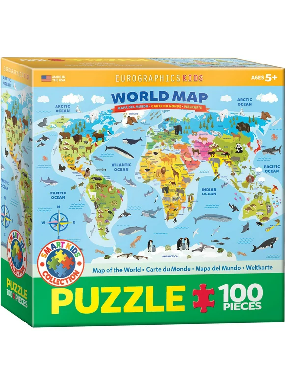 World Map Illustrated 100 pc