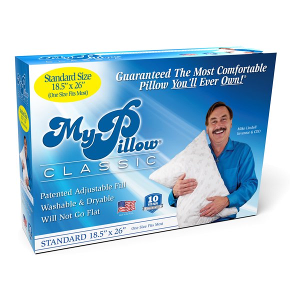 MyPillow Classic, Standard Size and Medium Support, 1 Pillow
