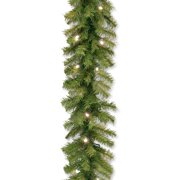National Tree 9 ft Norwood Fir Garland with Battery Operated Dual Color LED Lights