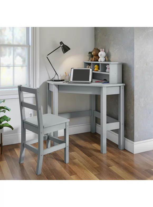 P'kolino Kids Corner Desk and Chair - Grey