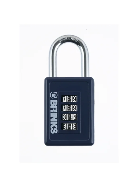 Brinks 4-Dial Resettable Combination Padlock, 40mm Body with 1-3/16 inch Shackle