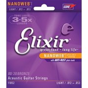 Elixir Nanoweb 80/20 Bronze Light Gauge Acoustic Strings