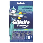 Gillette Sensor2 Plus Pivoting Head Mens Disposable Razors, 10 ct