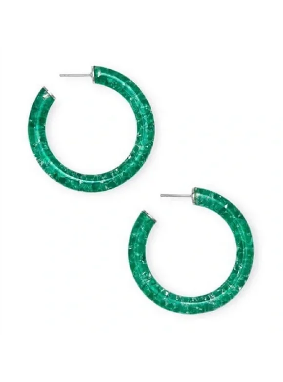 Kendra Scott Sonnie Sterling Silver & Gemstone Green Onyx Hoop Stud Earrings for Adult Women