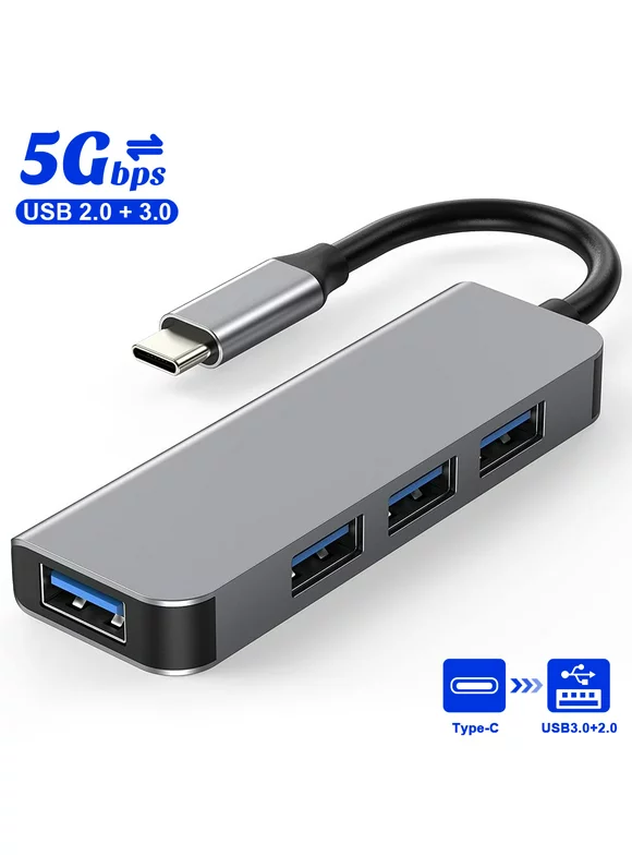 FLPOWER USB C Hub, Aluminum USB C to USB Hub with 4 USB 3.0 Ports