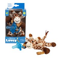Dr. Brown's Lovey Pacifier and Teether Holder, 0m+, Giraffe With Blue Pacifier