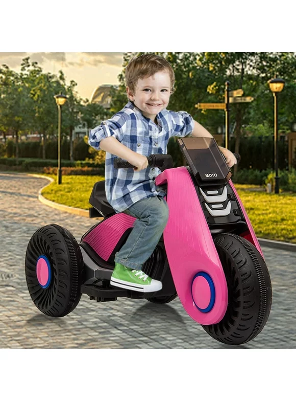 6V Ride On Motorcycle, YOFE Electric Motorcycle for Kids Age 2-6, Battery Powered Kids Electric Motorcycles with Music Playback, Ride On Toys Motorcycle with 3 Wheels for Boys Girls, Pink, R1894