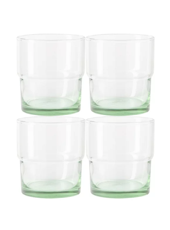 Better Homes & Gardens Recycled Green Glassware, Glass, 4 Pack, 10 oz