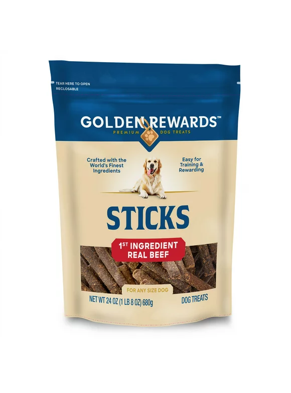 Golden Rewards Chicken Dry Stick Treats for Dogs, 24 oz Bag