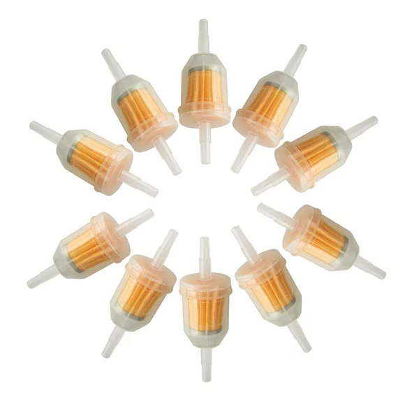 10pcs Gas Fuel Filter, EEEkit Universal Inline Plastic Gas Fuel Filters Fits Petrol 6mm 8mm Pipe Lines for Petrol Vehicle & Machine, Small Engine/Lawn, Garden Application