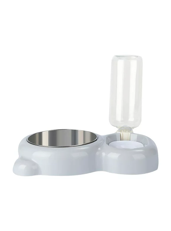 Tuscom Pet cat Bowl Stainless Steel Multifunctional Dog Cat Bowl With Water Bottle