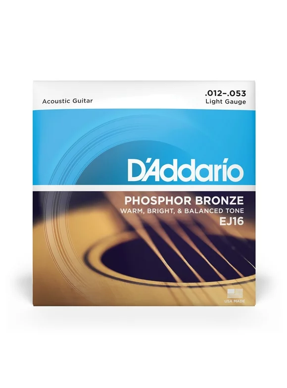 D'Addario EJ16 12-53 Phosphor Bronze Extra E String for Acoustic Guitar, Light