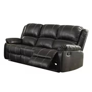 ACME Zuriel Reclining Sofa in Black Faux Leather Upholstery