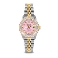 Pre Owned Rolex Datejust 6917 w/ Pink Mother Of Pearl Diamond Dial 26mm Ladies Watch (Warranty Included)