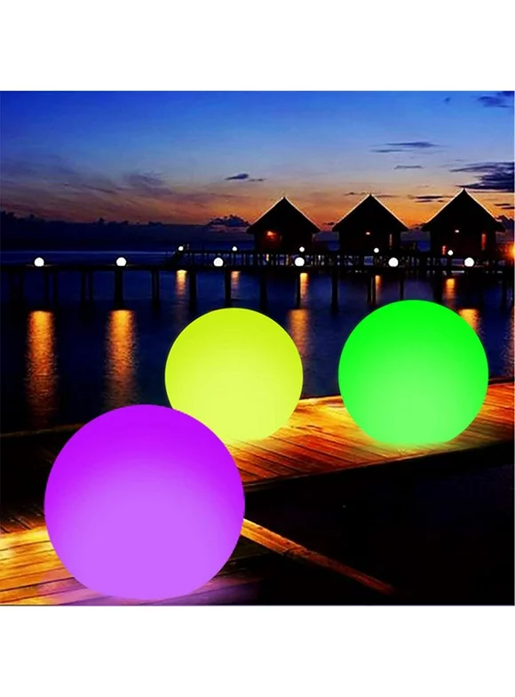Windfall 16" LED Beach Ball, Pool Toys 13 Colors Glow Ball Inflatable Light Up Beach Ball with Remote Glow in The Dark Birthday Gift for Kids, Adult