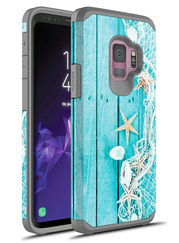 Samsung Galaxy S9 Case, Rosebono Slim Hybrid Shockproof Hard Cover Graphic Fashion Colorful Skin Cover Armor Case for Samsung Galaxy S9 (Starfish)