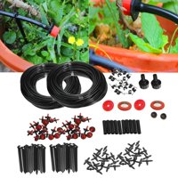 150FT Micro Irrigation Watering Kit Automatic Garden Plant Greenhouse Water System Home Garden Hanging Basket Plant Flower Border Greenhouse US