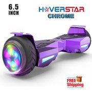 6.5" LED Wheel Hoverboard Two-Wheel Self Balancing Electric Scooter UL 2272 Certified, Chrome Purple
