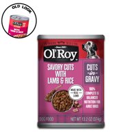 Ol' Roy Cuts in Gravy Savory Cuts with Lamb & Rice Wet Dog Food, 13.2 oz, 12 Count