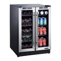 Magic Chef 24-In. French Door Wine and Beverage Cooler with Dual-Zone Cooling