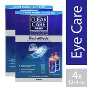 Clear Care Plus Cleaning Solution w/ HydraGlyde Twin Pack, 4 Total 12 fl oz. Bottles