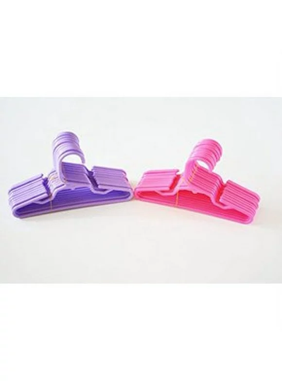 12 Pink and 12 Purple Plastic Doll Hangers Fits 18 Inch Doll Clothes