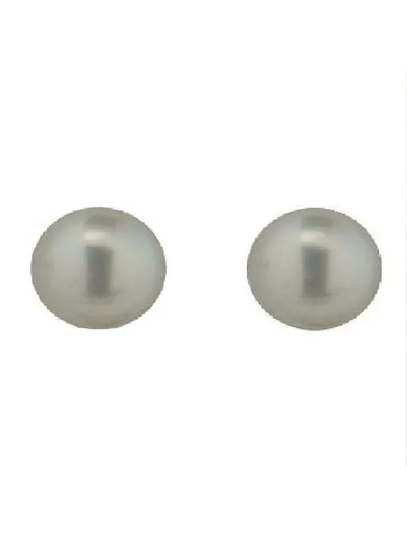 18K Solid Yellow Gold 3mm Cultivated Pearl  Covered Screwback Earrings