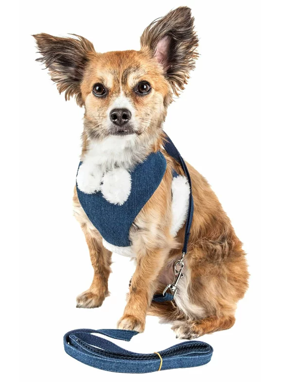 Pet Life  Luxe 'Pom Draper' 2-In-1 Adjustable Fashion Dog Harness and Leash
