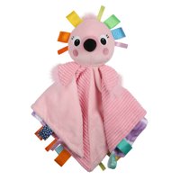 Bright Starts Cuddle 'n Tags 2-sided Lovie Soothing Blanket - Flamingo, Ages Newborn +