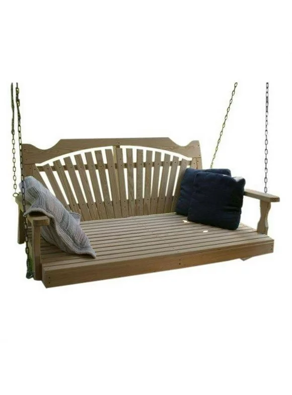 Creekvine Designs FTSBED60FBCVD 64 in. Treated Pine Fanback Swingbed