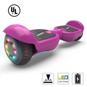 Hoverboard Two-Wheel Self Balancing Electric Scooter 6.5" UL 2272 Certified with Bluetooth Speaker and LED Light (Purple)