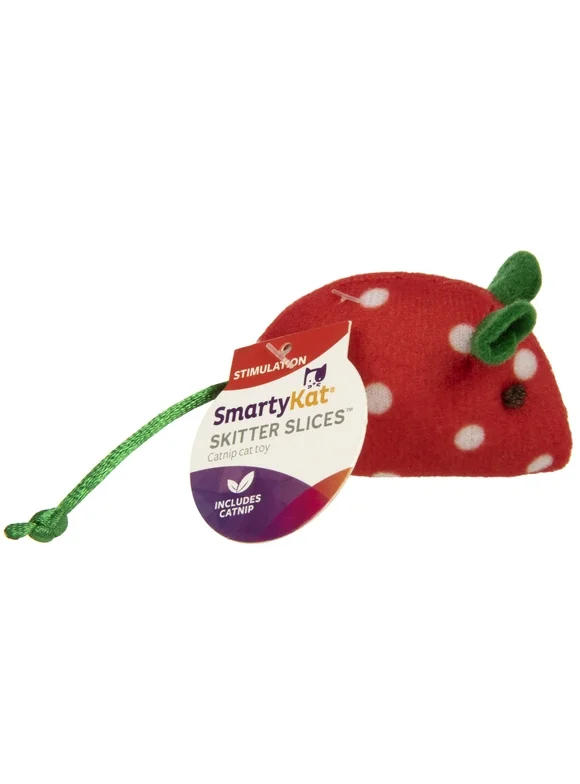 SmartyKat Skitter Slices Soft Plush Catnip Mice Cat Toy Containing Pure & Potent Catnip, 1 Count